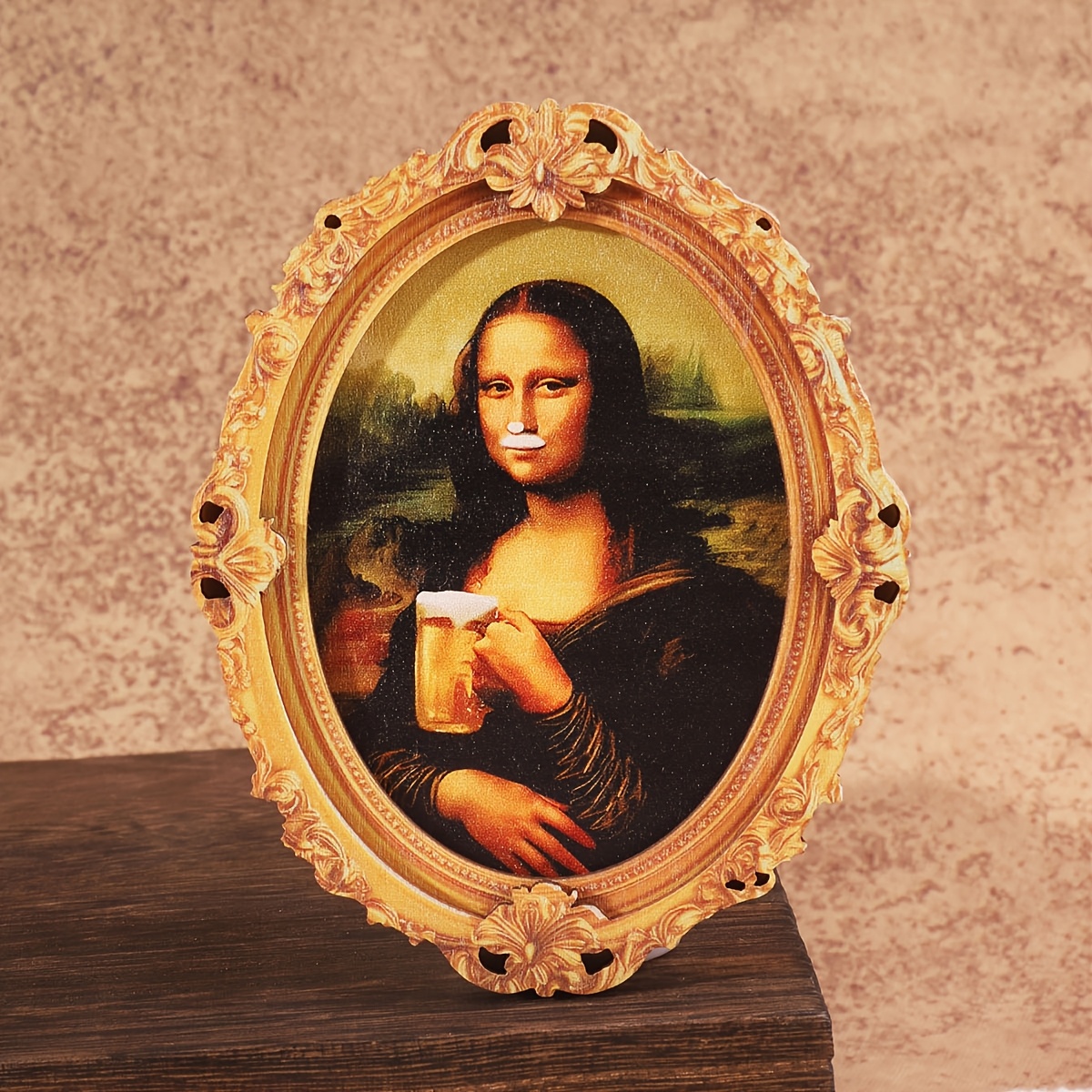 Image of 1pc Of Refrigerator Magnet With A Beer And Woman Pattern, Vintage-style Oval Shape, Mini Photo , A Fun Home Decor Accessory, A Wonderful Holiday Gift