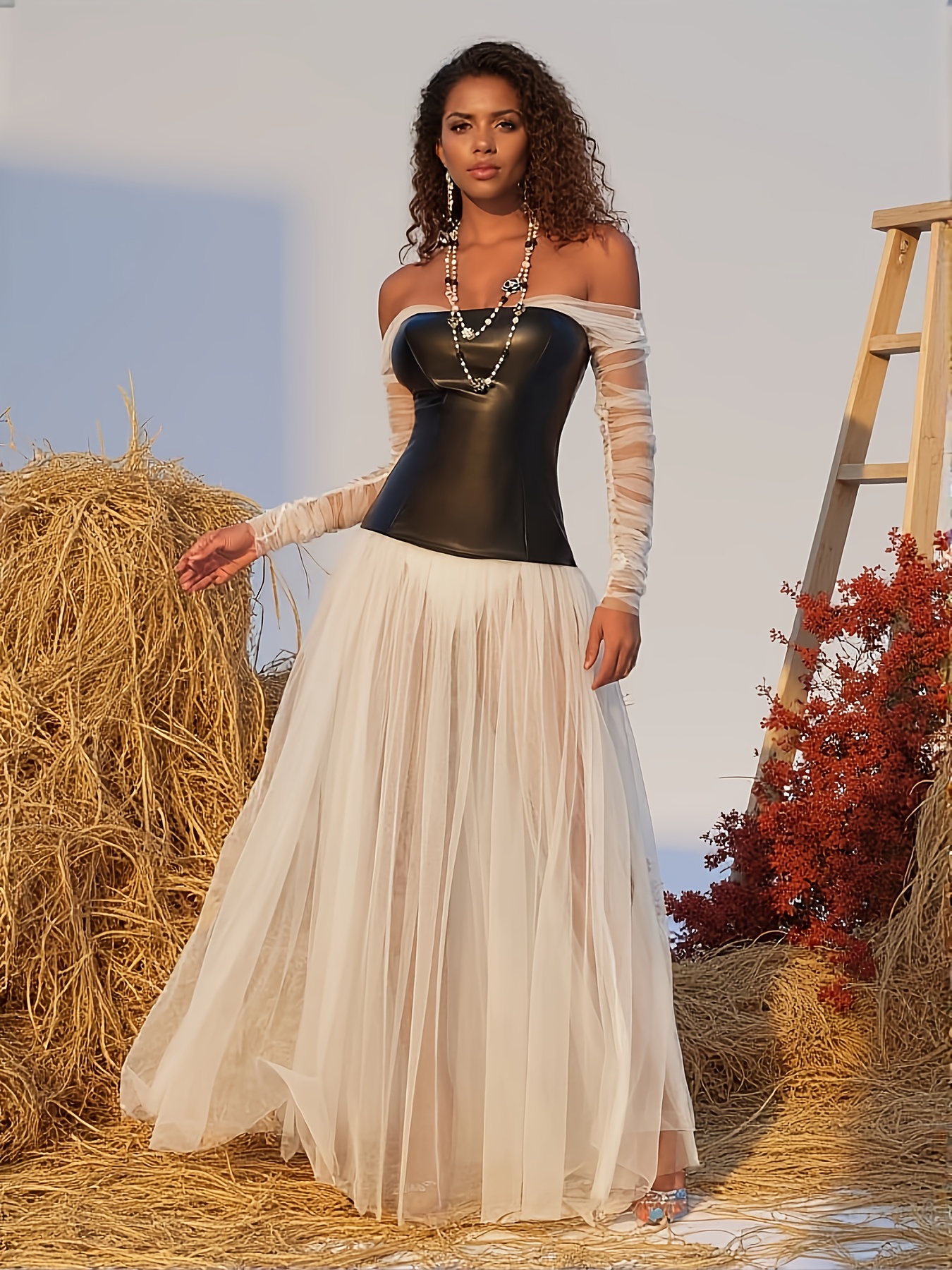womens elegant dress white dress black - Temu Qatar