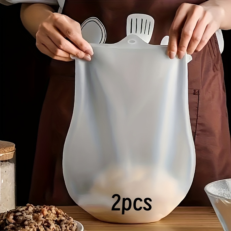 1 2pcs silicone kneading bag for restaurant flour mixing bag multifunctional dough mixing bag suitable for bread pastry   cake storage bag cooking