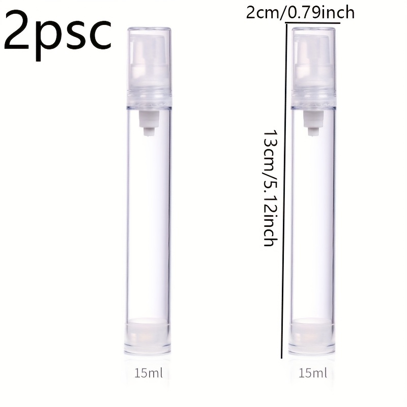 2pcs Vacuum Pump Bottle For Lotion, Eye Cream And Foundation Travel Mini Cosmetic Sample Packaging Portable Makeup Tool
