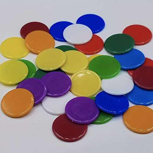200 Jetons Multicolores Pour Bingo, Maths, Jeux – En Plastique, Bords Lisses