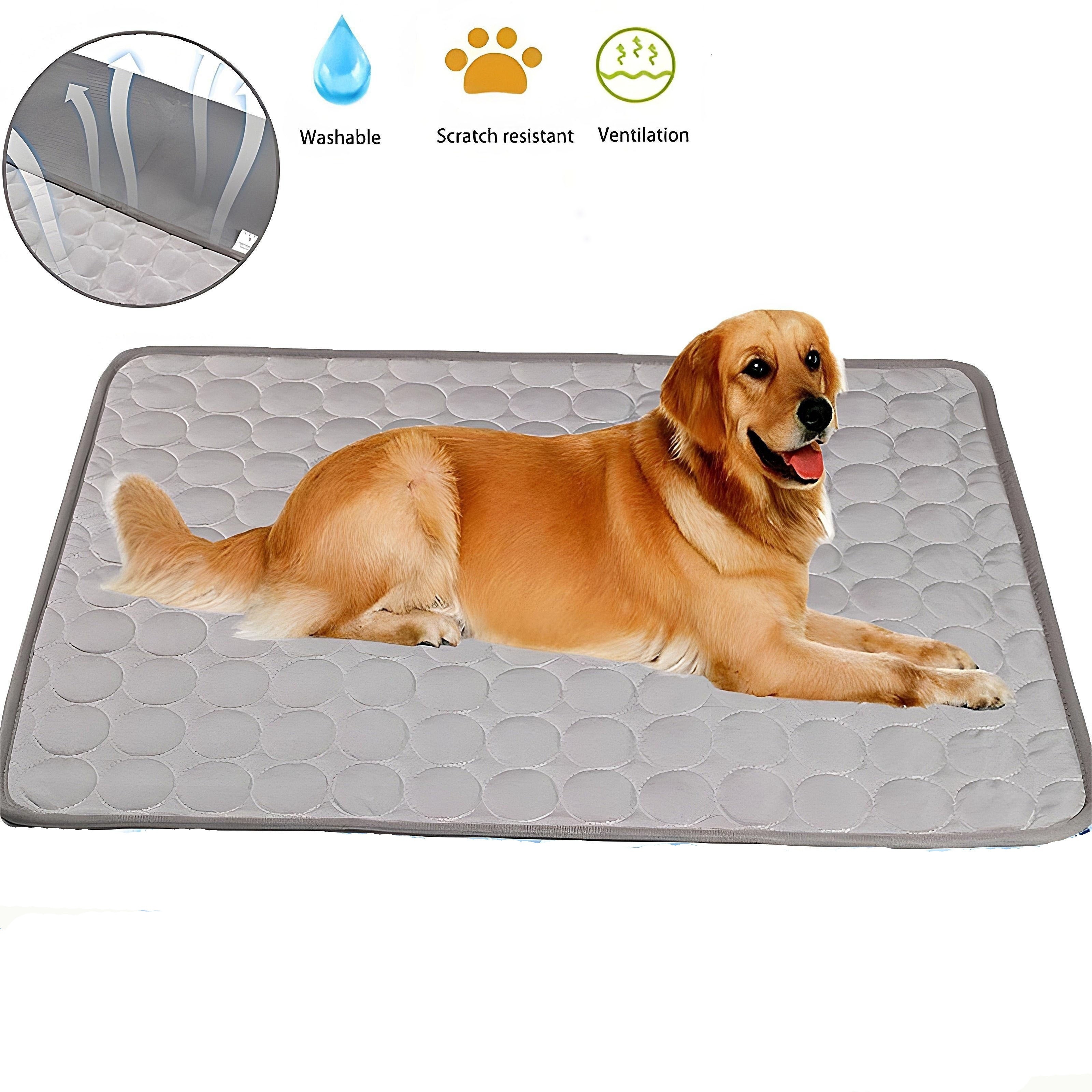 

Xl Cooling Pet Mat For - Pad With Non-slip Backing, Washable & -resistant, Waterproof Bottom - Gray With White Pattern, Polyester - Pets Comfortable Long, Cooling Mat For Dogs