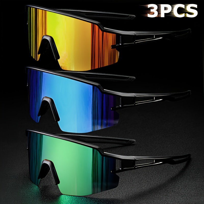 

2pcs-3pcs Large Frame Men's Fashion Mirror Fashion Glasses Outdoor Sports Fashion Glasses For Cycling Riding Ideal Choice For Gifts