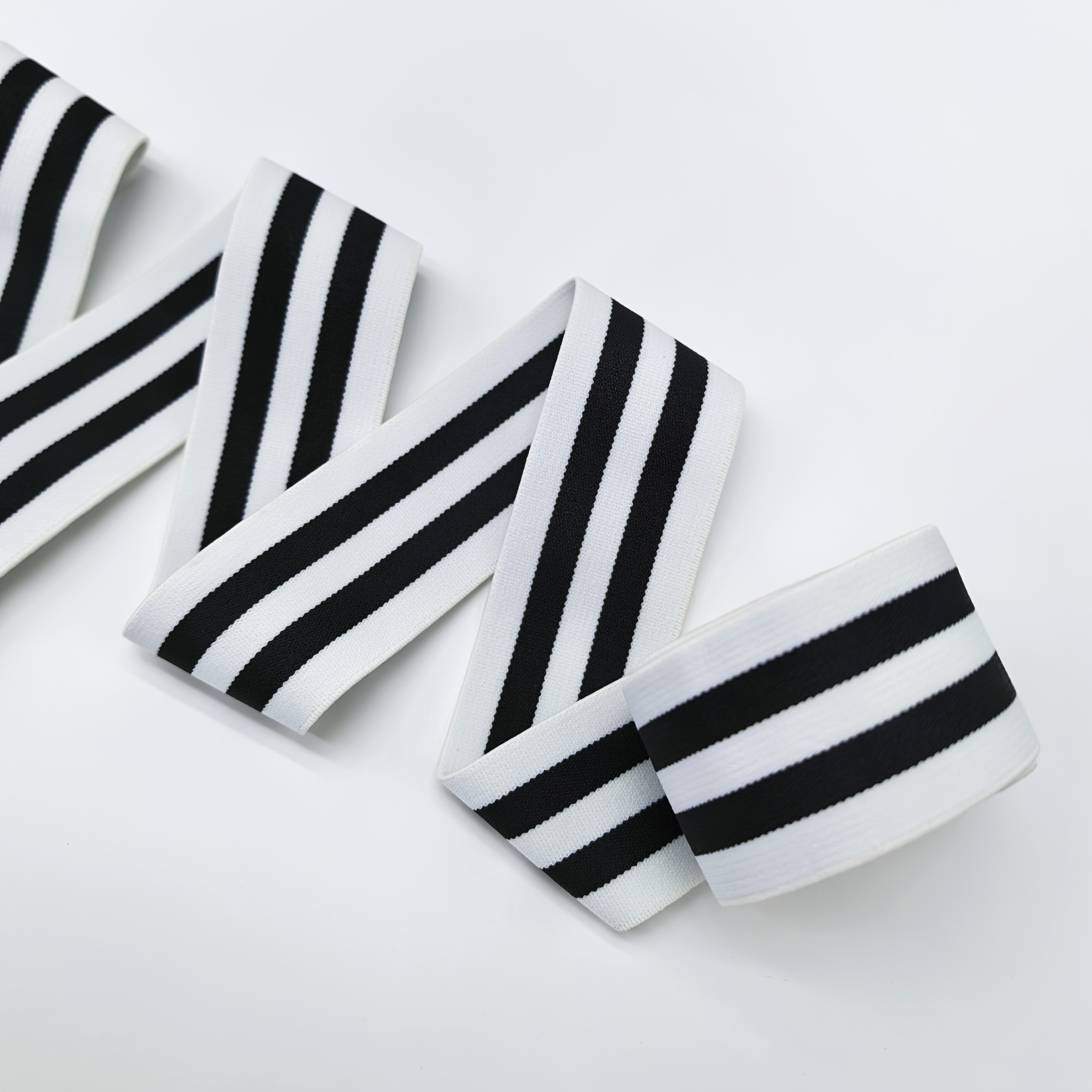 TEMU 2.5 Yards/228cm/90in Multicolor Fashion Striped All-match Style Elastic Band, Width 40mm, Holiday Party Decor Elastic Rubber, Suitable For