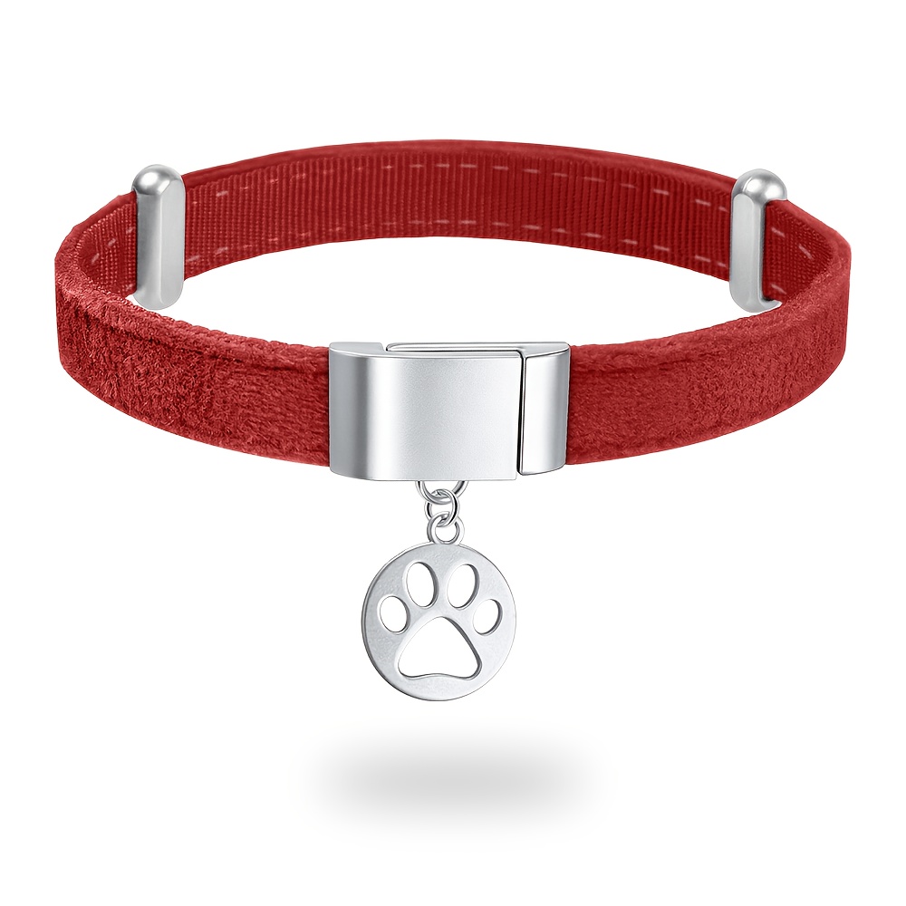 TEMU Collar para gato grabado personalizado con y número de teléfono, collar de seguridad magnético de terciopelo con función de , lindo colgante con