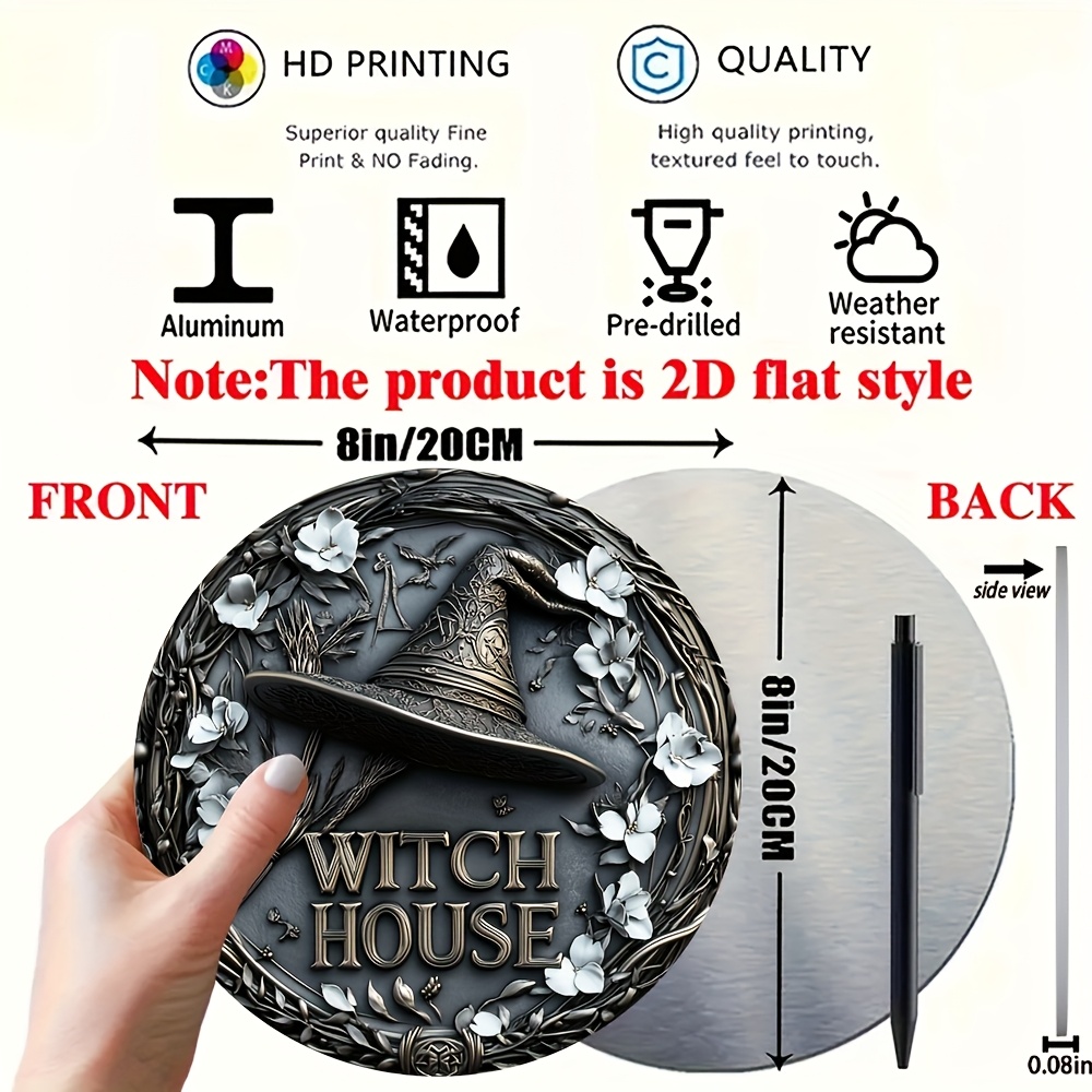 TEMU 2d Flat, 2d Flat Printing, 1pc, House Decorative Sign And Plaque, Metal Round Sign, Home, Holiday Decorative Ornament, (19.99cm X 19.99cm),