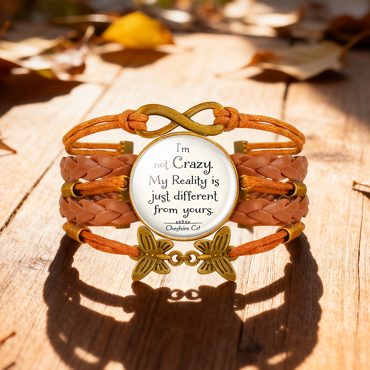 Women's Vintage Embossed Hollow-Out Butterfly Woven Bracelet