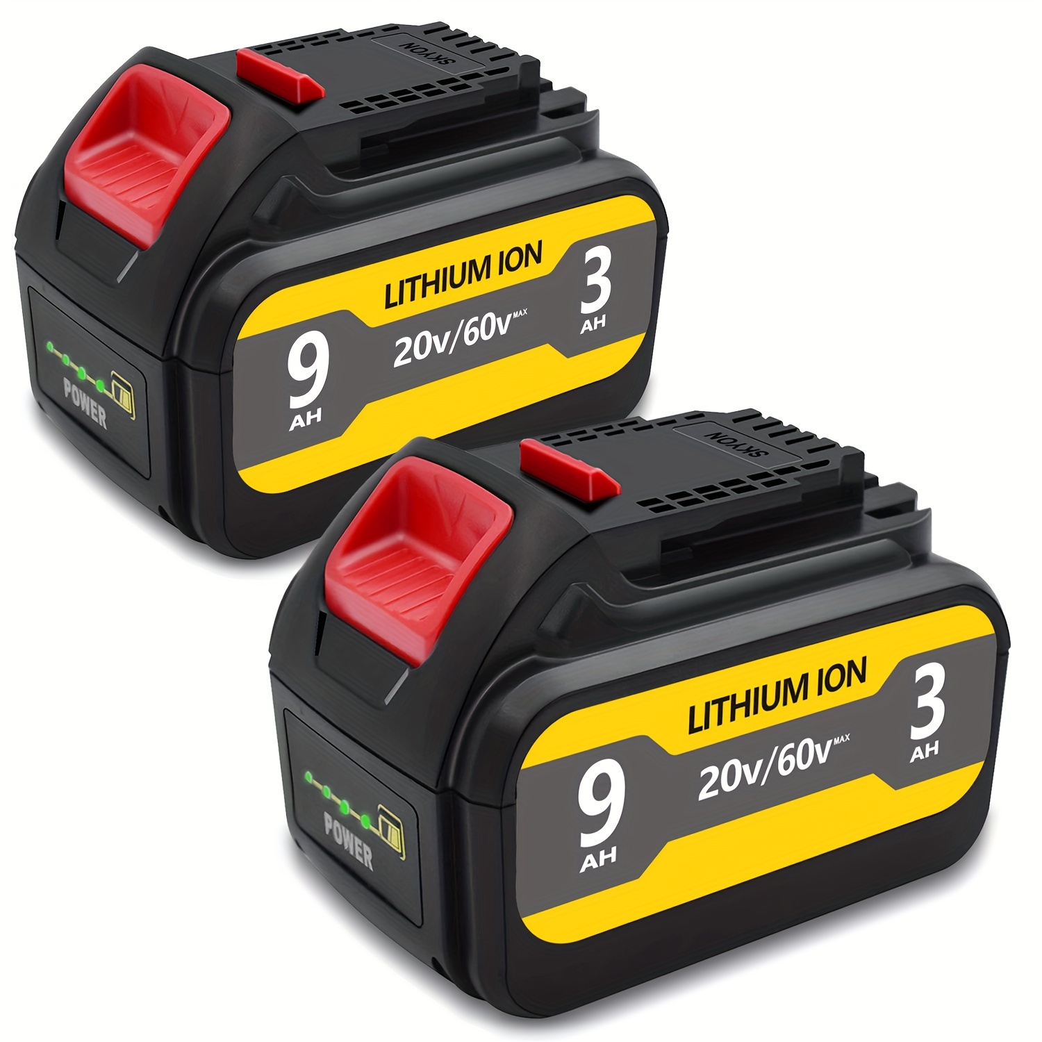 

Dcb609-2 9ah 20v/60v Battery Replacement For Dcb606-2 6ah Dcb609-2 9ah Dcb612-2 12ah Dcb615-2 15ah 20v 60v Max* Lithium-ion Battery Compatible With 20v 60v Power Tools 2 Pack