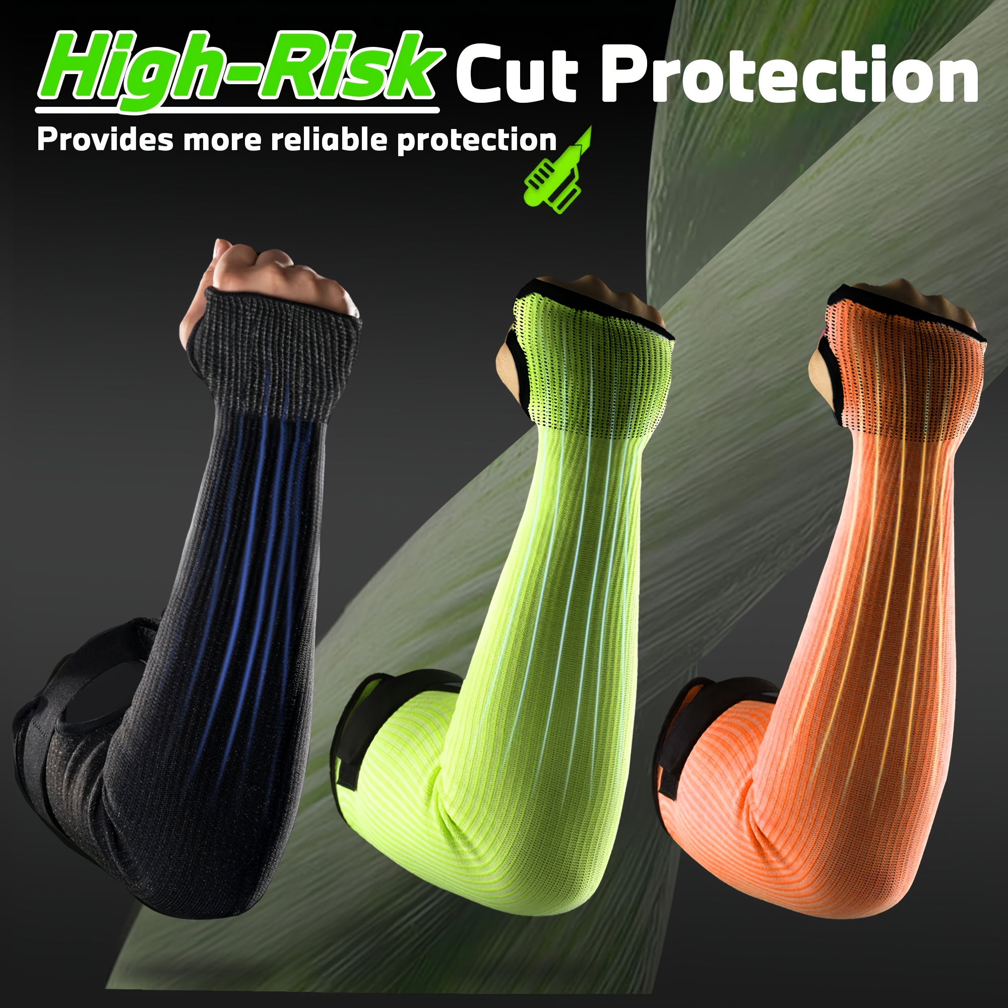 

1 Pair Cut-resistant Arm Sleeves, Polyethylene Material, Bpa &, Machine Washable, With Thumb Hole & Adjustable Hook-and-loop, For Gardening, Farming, Yard Work & Pet Care