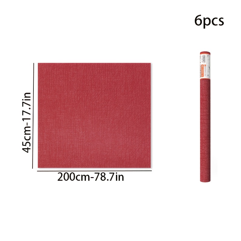 Image of 45x200cm Grain Self-adhesive Wallpaper 1 Roll, Red Wallpaper, Wood Wallpaper, Peel And Stick Wallpaper, Living Room Decor Background Wall Decoration
