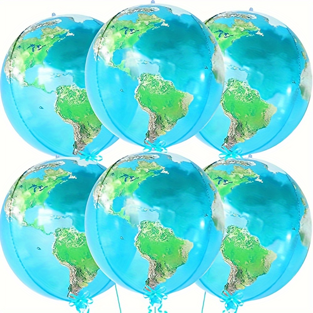 

6pcs 22 Inch Transparent Globe Balloons - Earth Balloons | 360 Degree 4d Sphere Balloons For Travel Party Decorations | Earth Day Balloons For Around The World Party Decorations