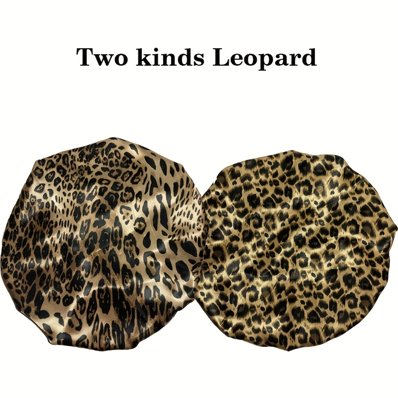 Customized Leopard Print Satin Bonnet, Soft and Comfortable