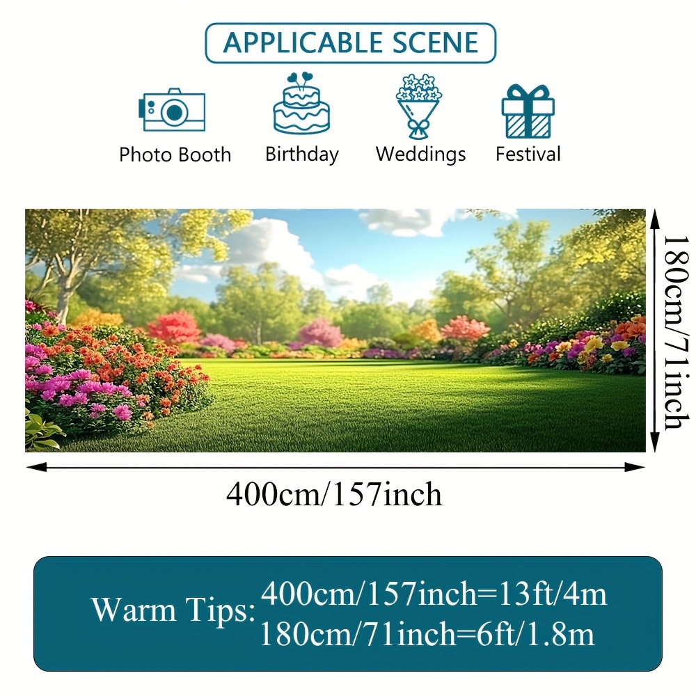 TEMU 2d Door Banner, 1pc 2d Flat Printing Spring Summer Scenery Garage Door Banner Vibrant Outdoor Decoration, Large Fabric Cover, , Ideal For