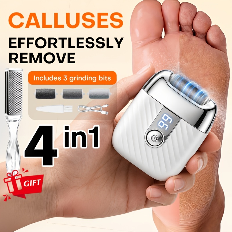 TEMU Electric , Automatic Remover, Portable Electric Pedicure Device, Removing Dead Skin And Smoothing, Safe And , Suitable For Hard Skin And ; Usb