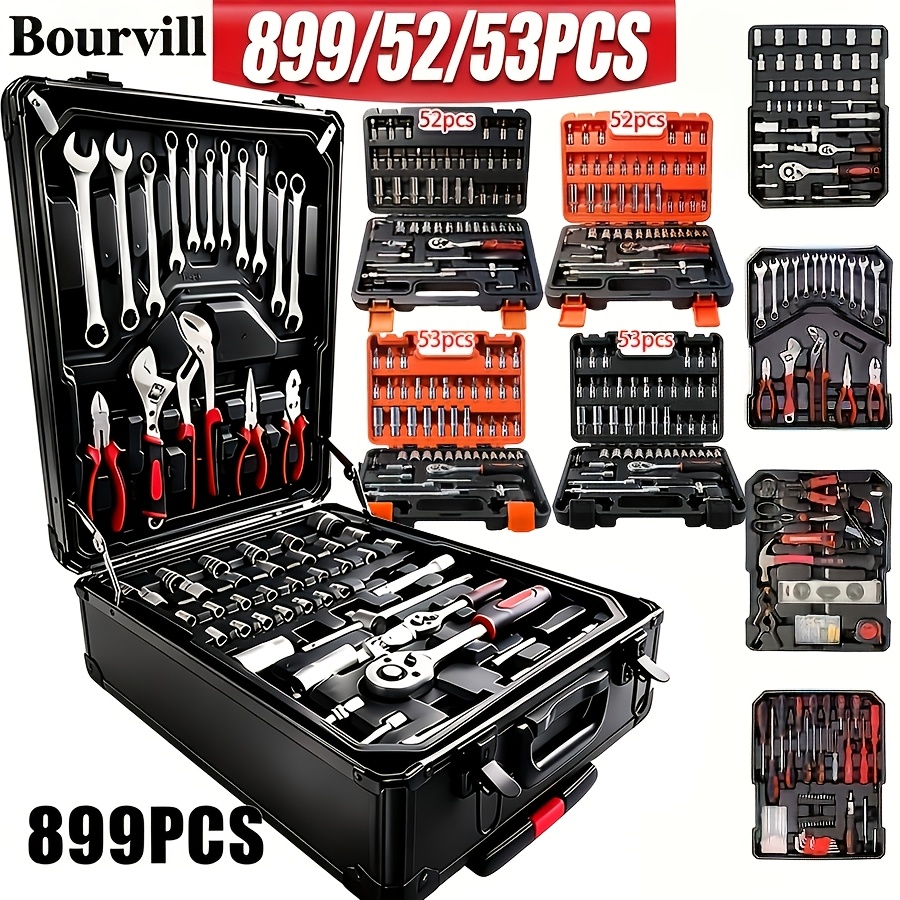 item picture 899 52pcs professional tool set multi functional toolbox portable design for home and car repair a tool set for enthusiasts and   gift for friends local shipping