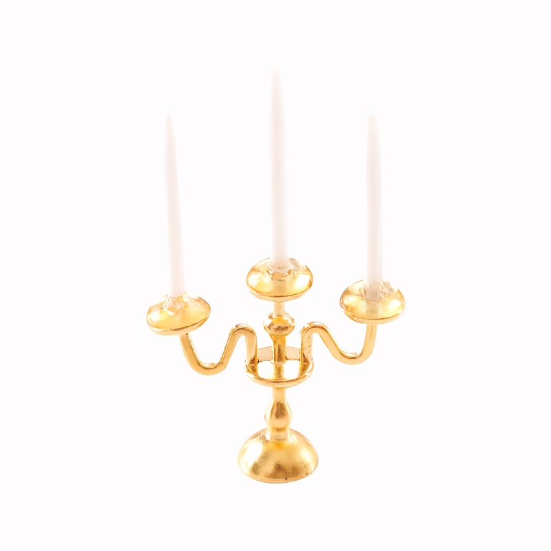 Image of Miniature Vintage Three- Candlestick 1:12 Scale Accessory