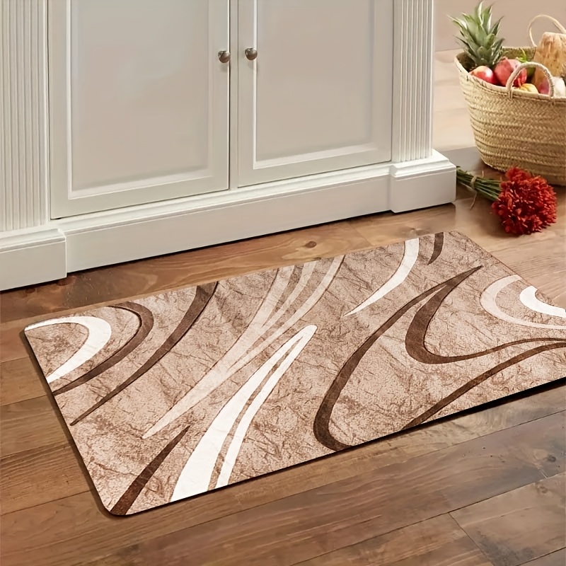 TEMU Tapis de cuisine épais de 1,1 cm, motif facile à tracer marron, tapis de balcon en polyester adapté pour , , le porche, et