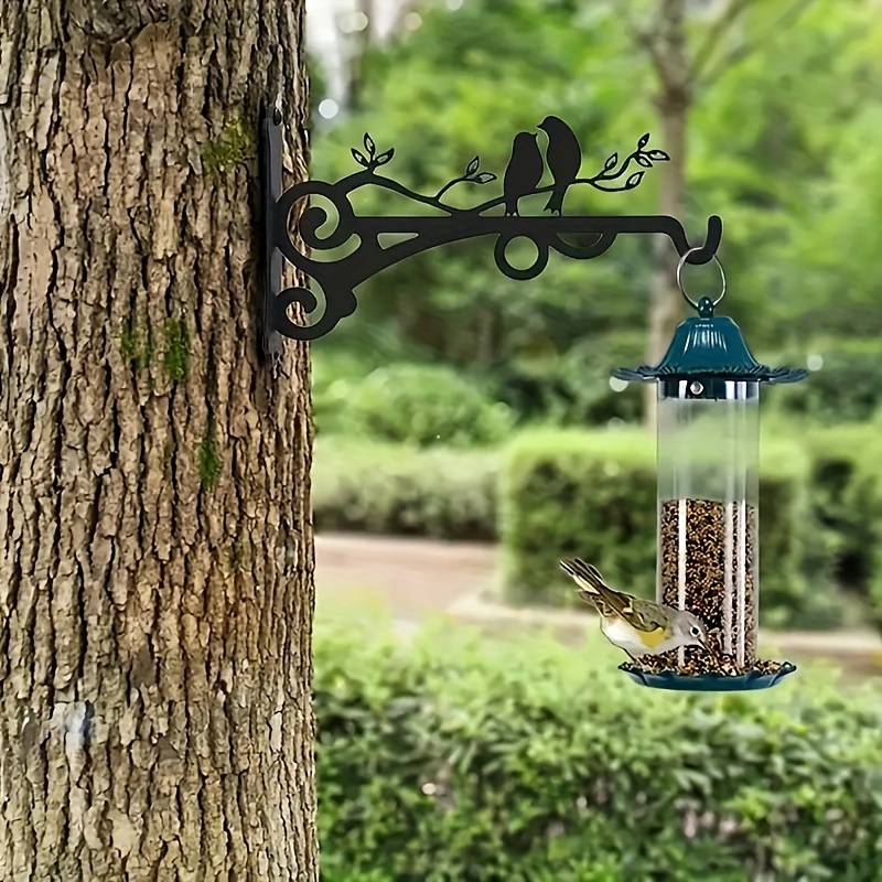 

Versatile Wall-mounted Metal Hanger For Flower Baskets, Lanterns & Bird Feeders - Easy Install, Indoor/outdoor Use, Black