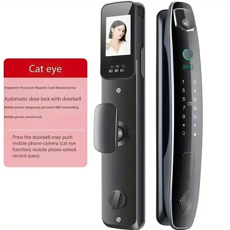 a set of intelligent 3d facial recognition fully automatic fingerprint lock home electronic door lock password details 1