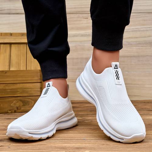 lässige herren-slip-on-gehschuhe, atmungsaktiv weich für f n spaziergang