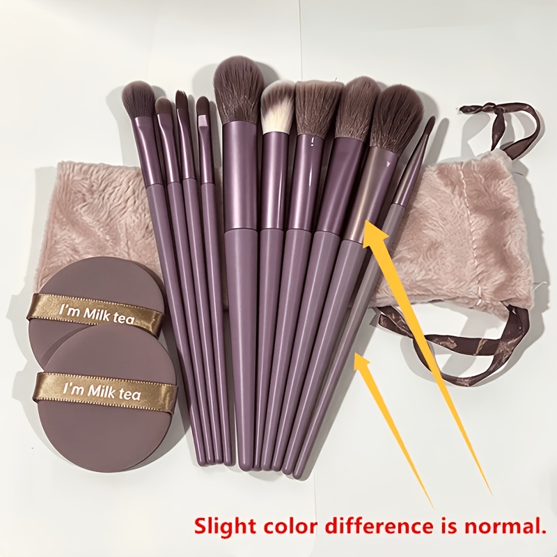 TEMU 16pcs Complete Set Of Makeup Tools For Beginners, Including Portable Storage Bag + Makeup Brush + Wet And Dry Puff + Combo Set, Includes