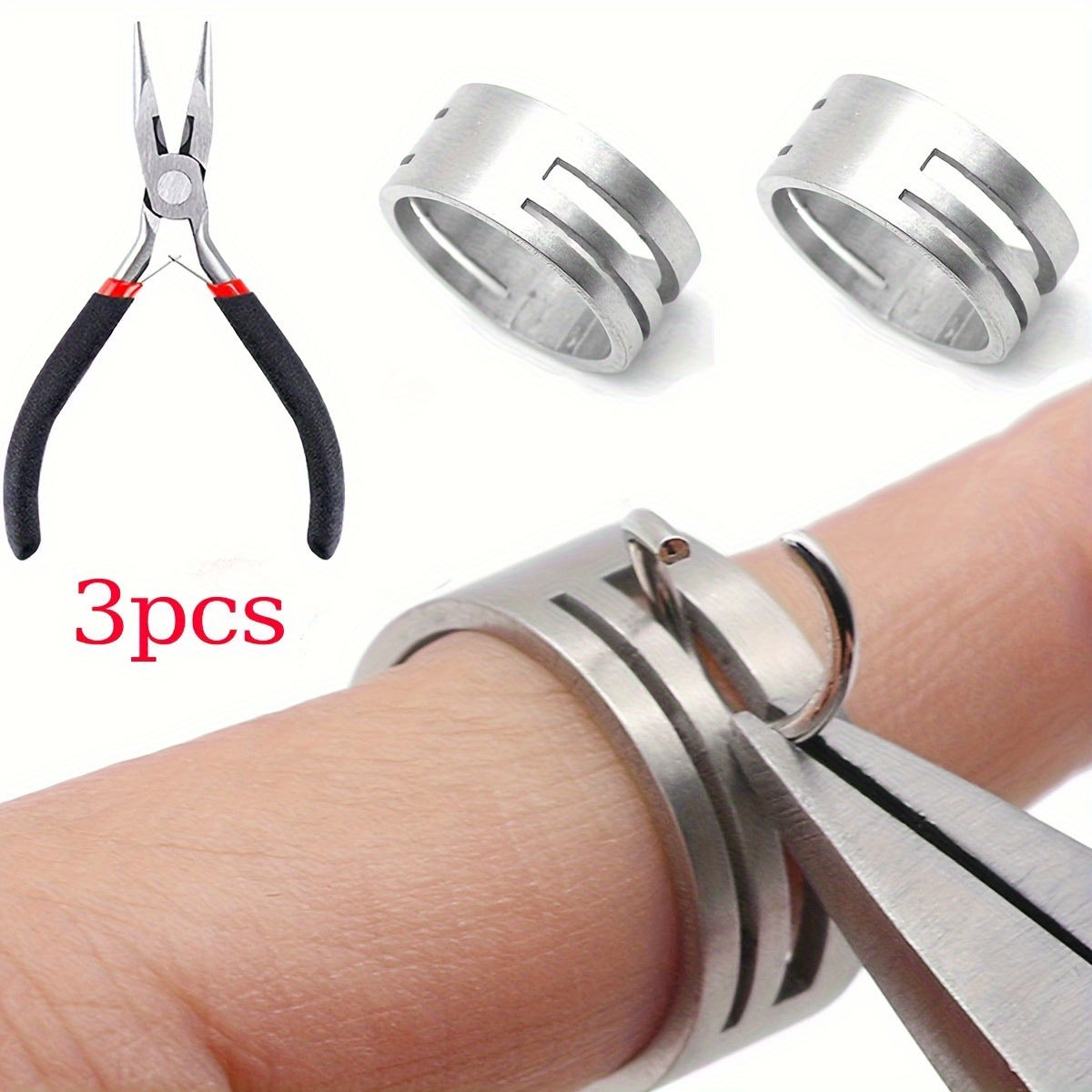 

Stainless Steel Jewelry Making Kit - 3pcs Ring Opening And Closing Tools With Needle-nose Pliers For Diy Jewelry Crafting - Durable, No Power Required