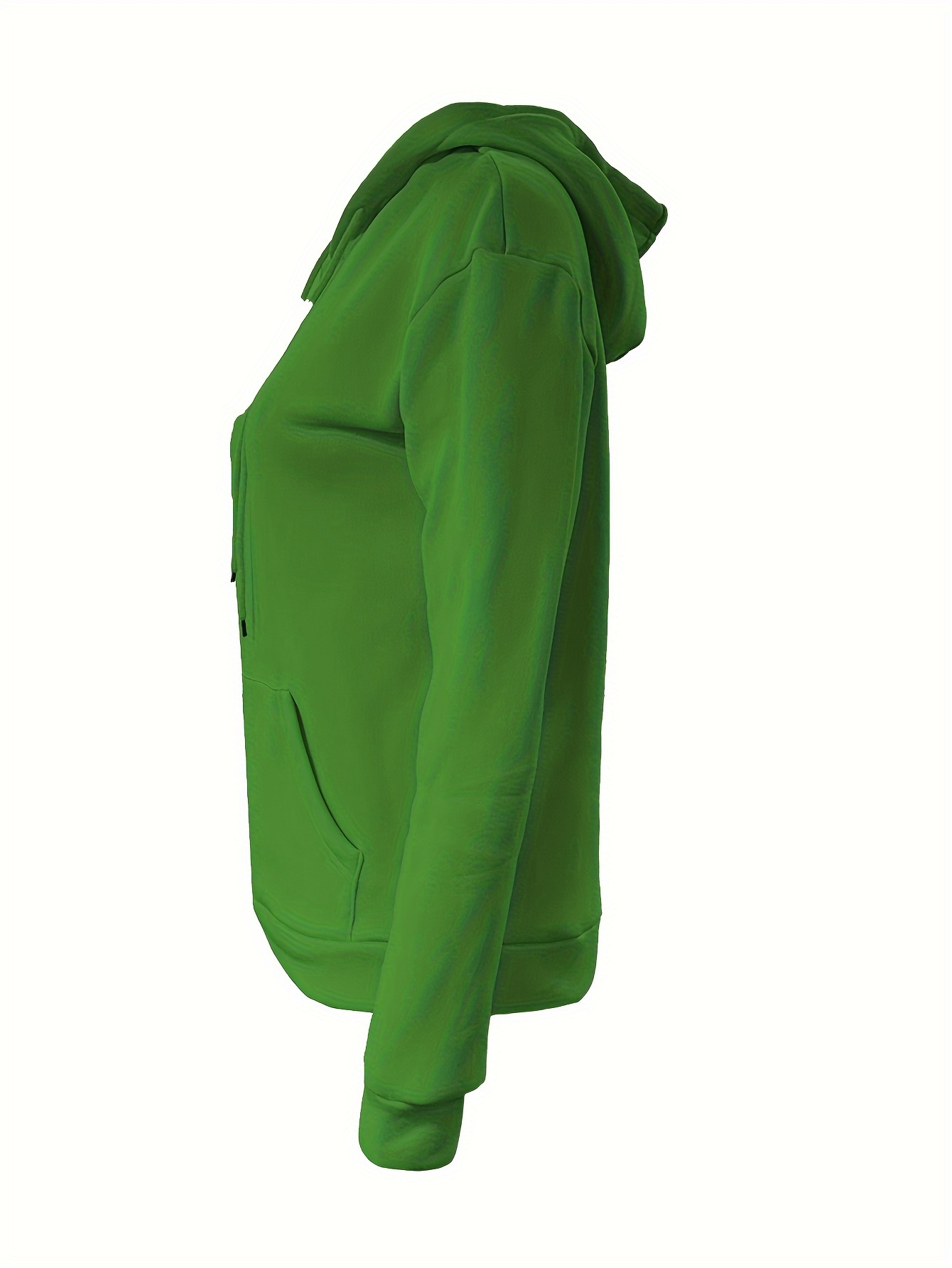 Women'S Solid Color Polyester Hoodie with Kangaroo Pocket, Fall Season Regular Length Pullovers, 100% Polyester Knit Fabric, 190g/m? - Cozy Casual Wear