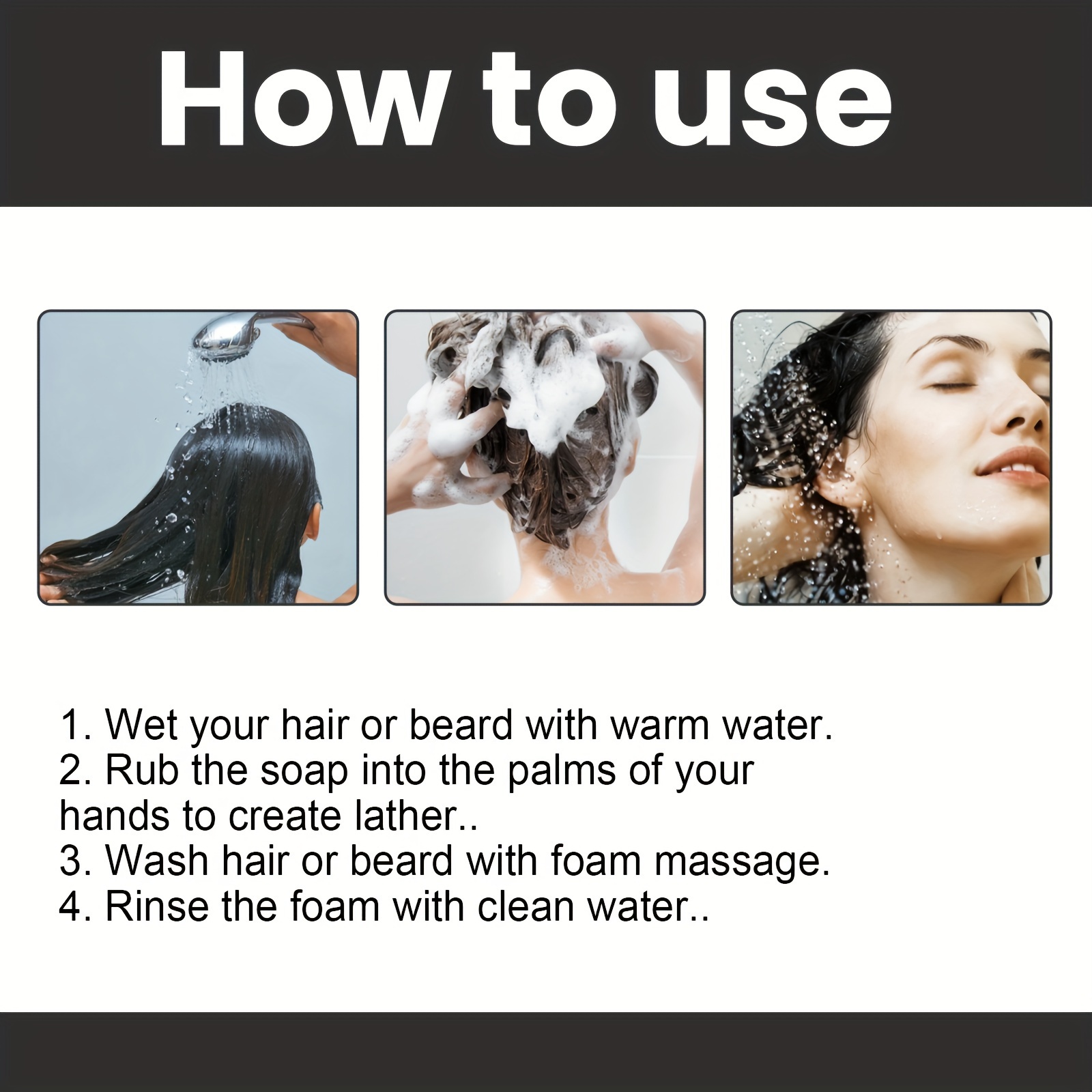 1pc Ebony Soap, Repairing Black Hair, Hair Repairing, Massage, Moisturizing, Gray Hair Darken Soap, Black Hair Cleaning And Care Soap