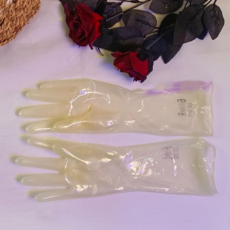 Image of Ultra-thin Transparent Latex Gloves Without Fingernails - Seamless Five-finger Design, Suitable For Cosplay And Halloween Costumes, Hand Washable