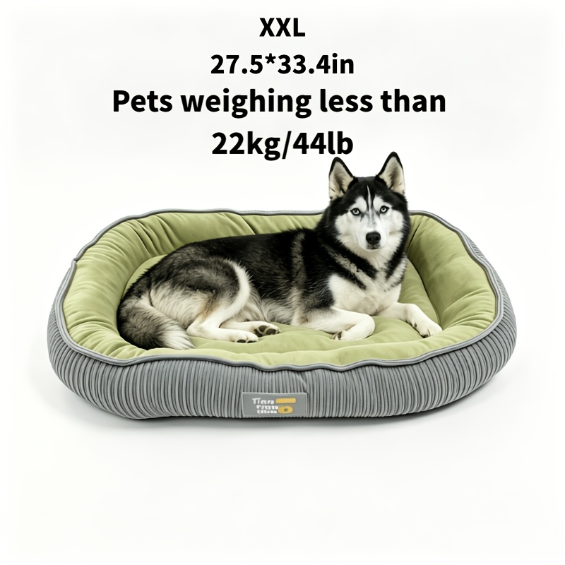TEMU Lit pour animal de compagnie ovale et épais, lavable en machine, toutes , niche douillette et chaude pour chiens et chats de petite et moyenne