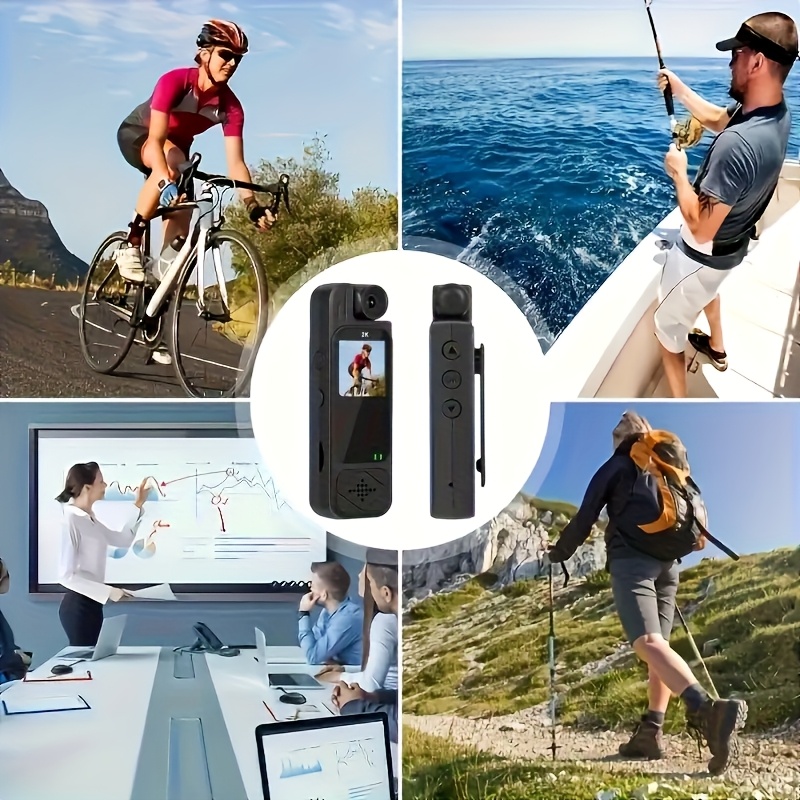 2K HD Wearable Sports Camera with 180° Rotating Lens & Night Vision - Portable bike helmet cam, action camera with Motion Detection, SD storage, for Cycling, Vlogging, Kids/Pet Monitoring - Ideal Gift for Adventurers (Black), Wearable Camera, Adventure Gear, Compact Design, Highquality Video, Outdoor Recording, Lightweight Design, Digital Stabilization, Content Creators