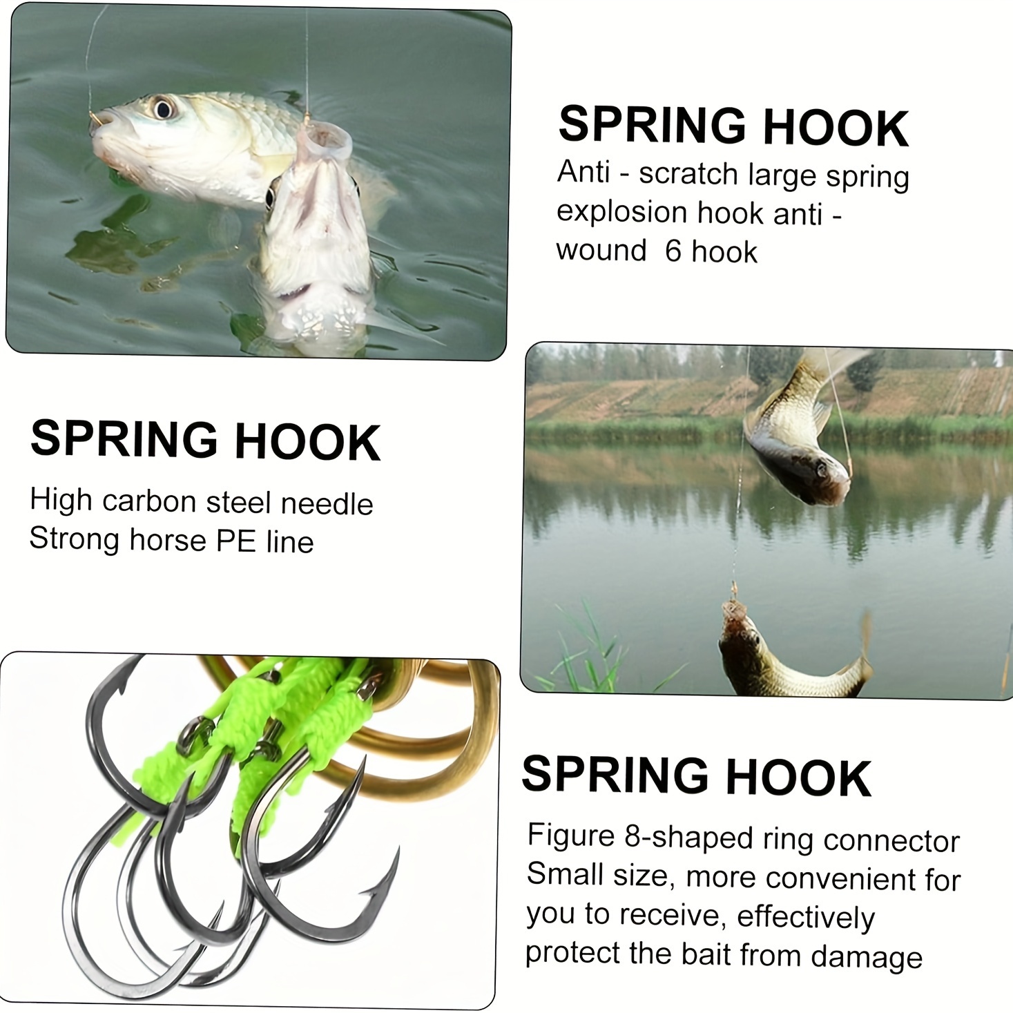 Fishing Hook Spring Carp Feeder High Carbon Barbed Hook Bait - Temu