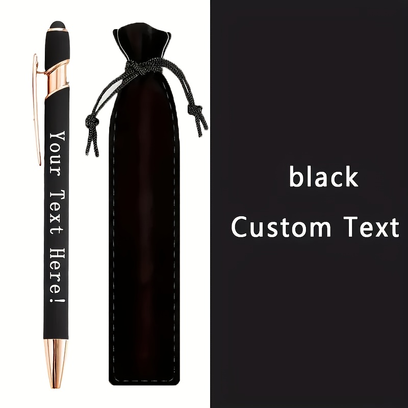 TEMU Set di penne in metallo personalizzate , 2 pezzi, 1 penna e 1 custodia adatta come regalo aziendale - Disponibile in colori e con contenuto