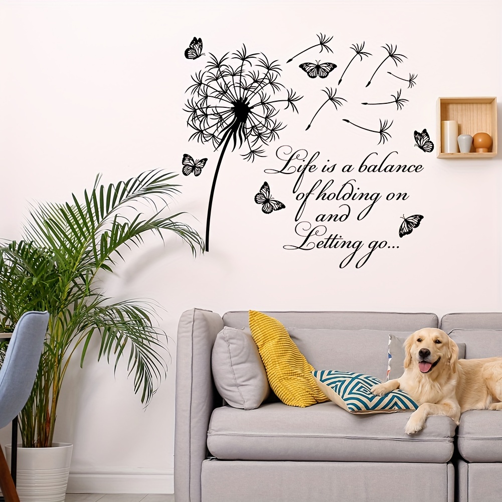 

Inspirational Dandelion & Wall Decals - Self-adhesive, Reusable Pvc Stickers For Living Room, Entryway, And Nursery Decor