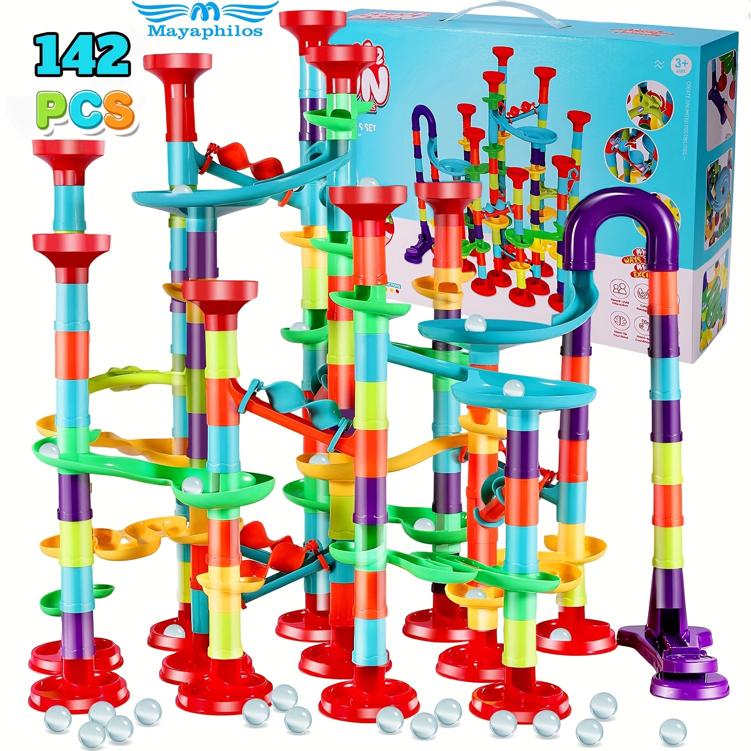 142pcs large size marble race track toys building blocks game for girls boys christmas birthday gifts details 2