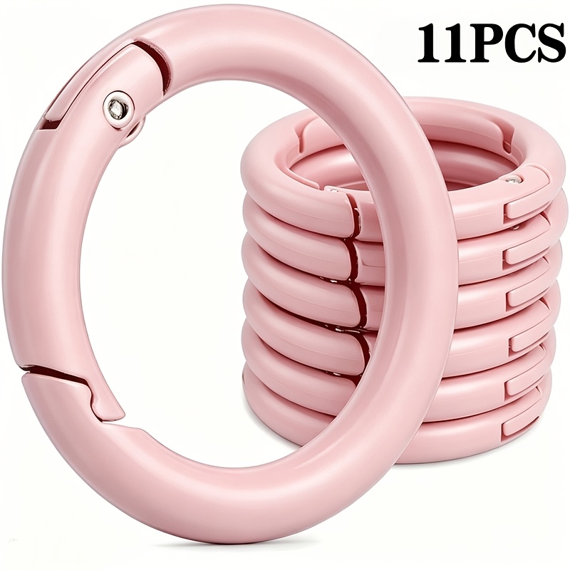 TEMU 11pcs Metal Spring O-ring, Round Mountaineering Key Chain Pendant, Suitable For Key Chain, Bag Decoration And Handmade