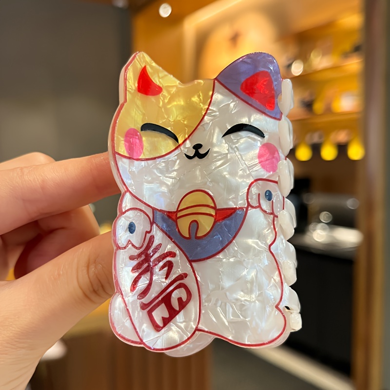 

Cartoon Kitten Acrylic Hair Clip - Medium Size, Animal Pattern, Cute And , Suitable For 14 And Up, Single Piece