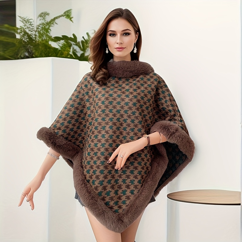 Poncho Cape Fourrure Poncho Fausse Fourrure Femme Châle En Fausse
