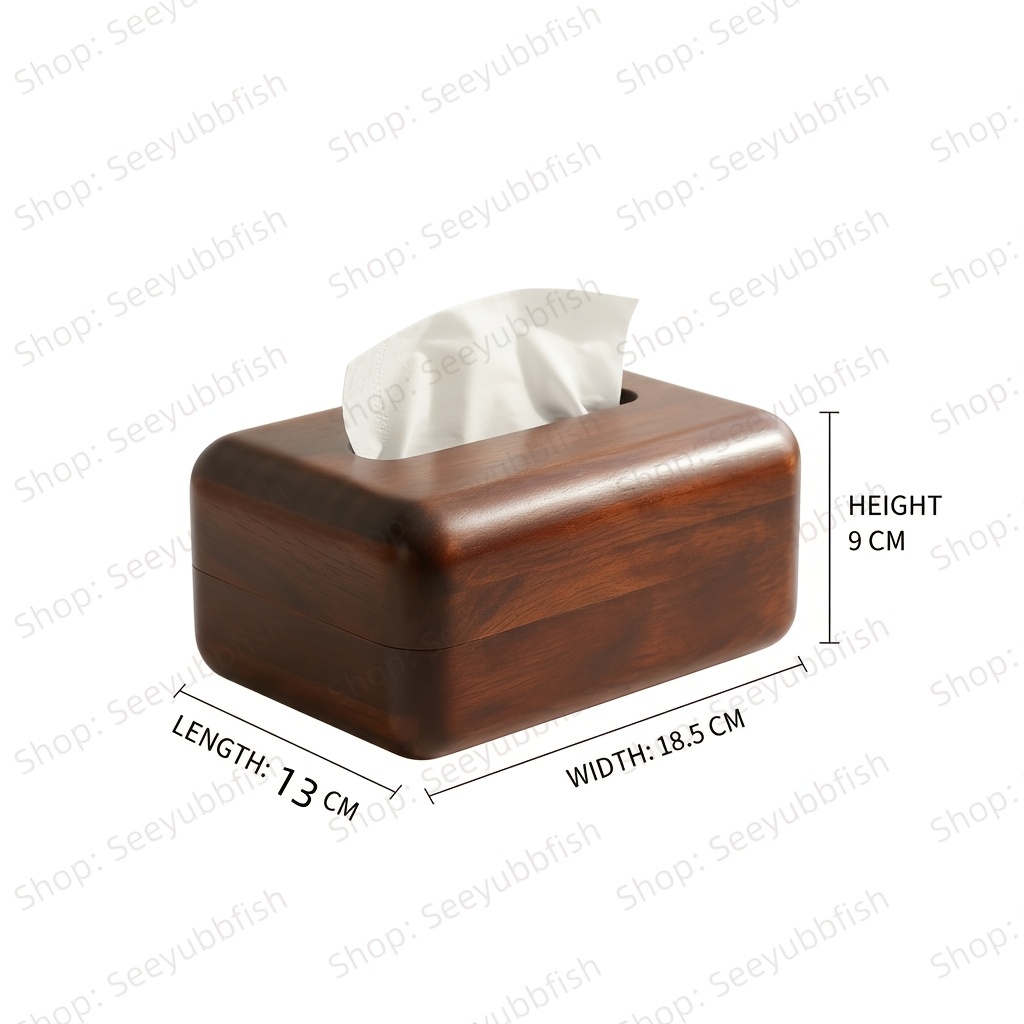 2026 New Model Natural Solid Wood Tissue Box | Large Capacity Compatible with Both Tissue And Roll Paper, Smooth Box Design Prevents Cuts