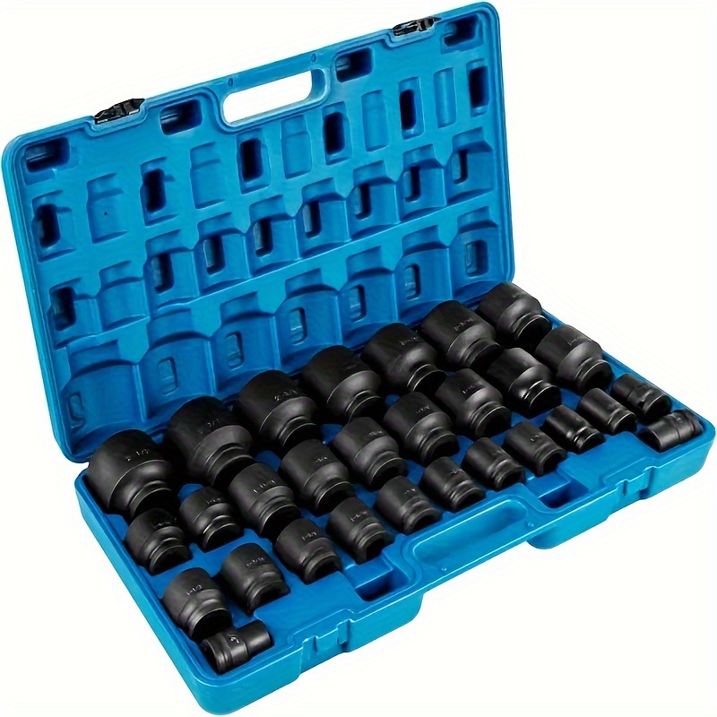 

Impact Socket Set 3/4 Inch 29 Piece Impact Sockets, 6 Point Sockets, Rugged Construction, Cr-m0, 3/4 Inch Drive Socket Set Impact Sae 3/4 Inch - 2-1/2 Inch, With Storage Cage