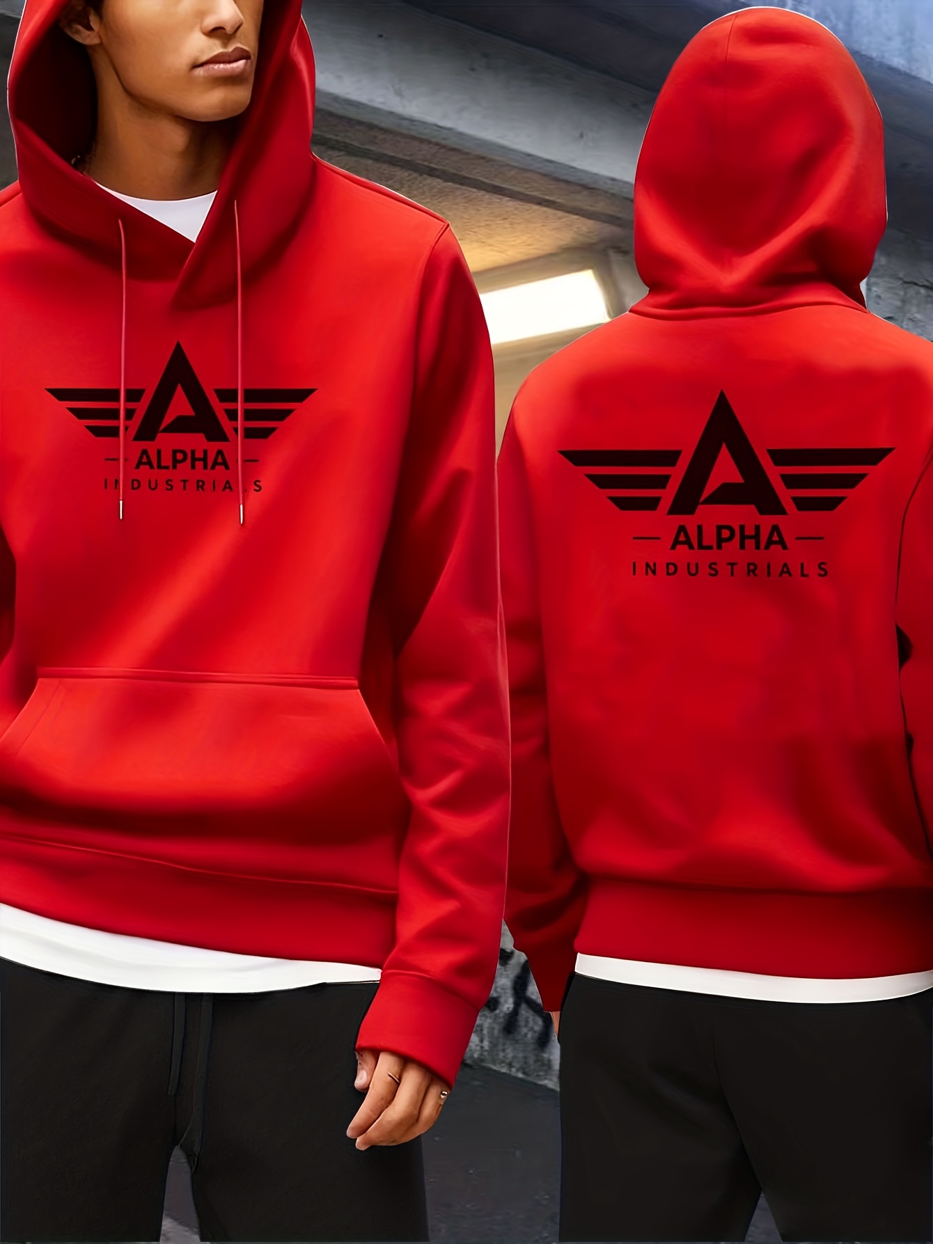 Pluche dikke wintersweater met capuchon voor heren