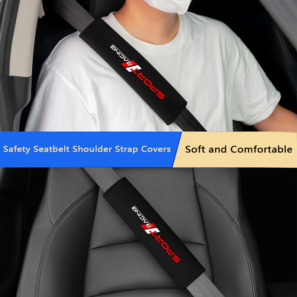 

2pcs Soft Fleece Car Seat Belt Covers - Fit For Toyota, Yaris, Camry, Tacoma, Rav4, Corolla | Comfortable Shoulder Protection &