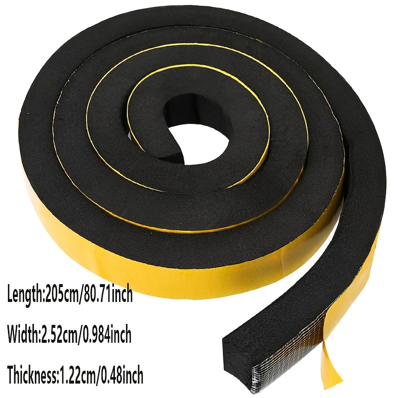 Image of Weather Stripping Door Seal, Self-adhesive Weathertighting Foam Tape For Doors And Windows, 2.05m X 1 Roll