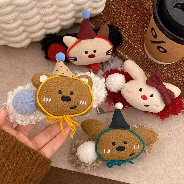 korean version of the versatile cute plush panda rabbit large bb clip for women 2024 new high end sweet versatile headband with duckbill clip Product details 13