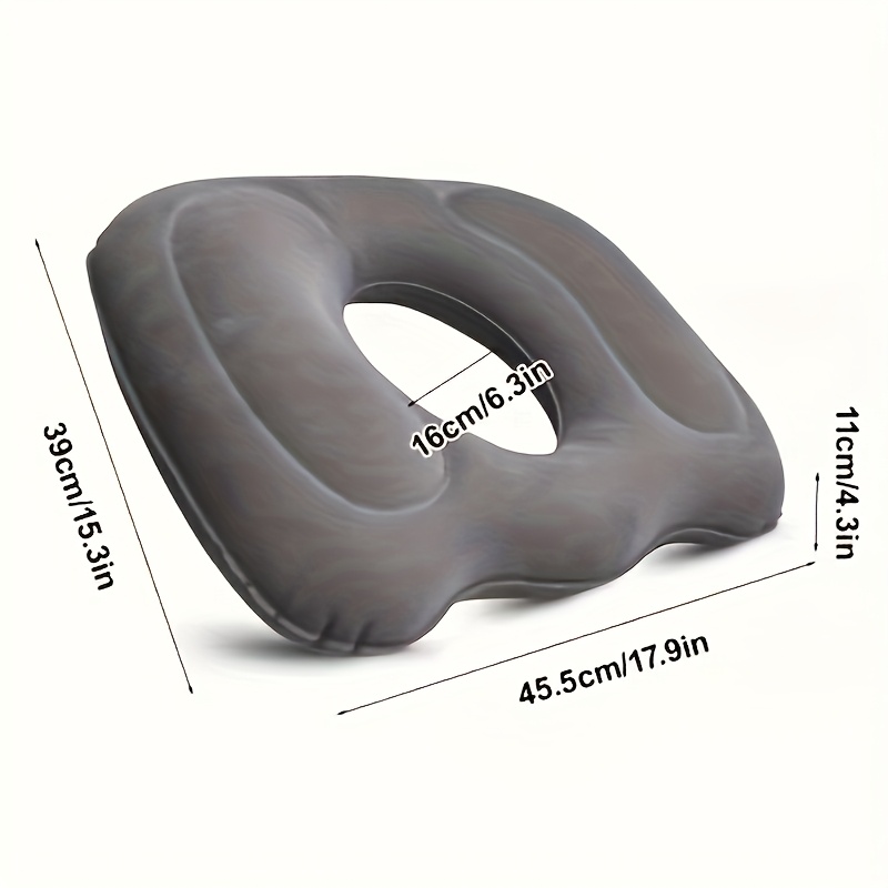 1pc inflatable seat cushion with adjustable firmness flocked pvc cover   for hemorrhoid portable for     use ideal for prolonged sitting post surgery fatigue relief single seat sofa compatible Product details 7