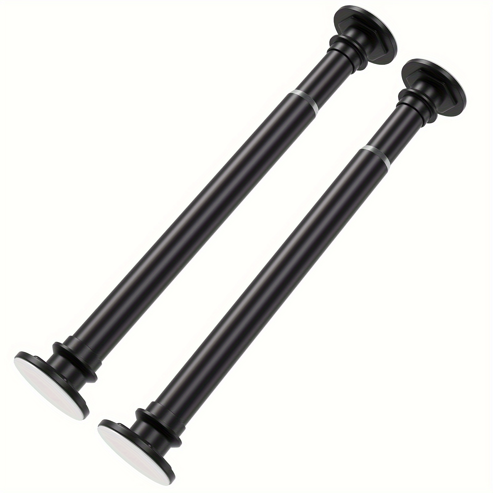 

2pack Small Tension Rods 18 To 26 Inch Adjustable Short Spring Curtain Rods No Drilling, Non-slip, Stainless Steel, Heavy-duty, Black