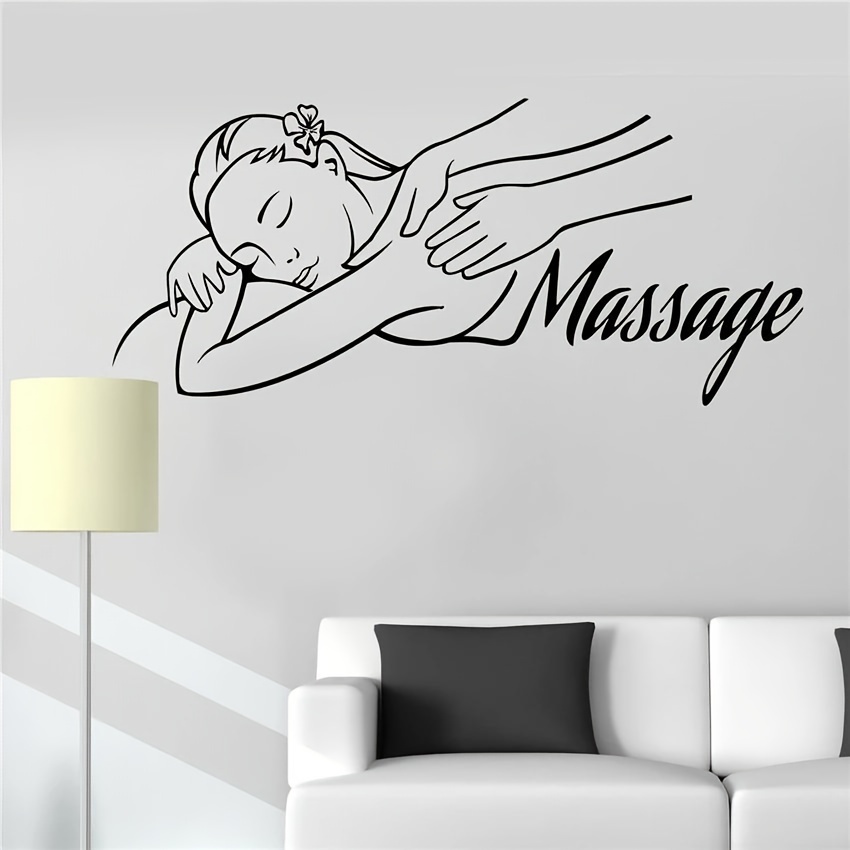Image of Elegant Room Vinyl Wall Decal - Relaxing Woman Silhouette With Floral Accent, , Easy-to-apply Home Decor Mural For A Ambiance