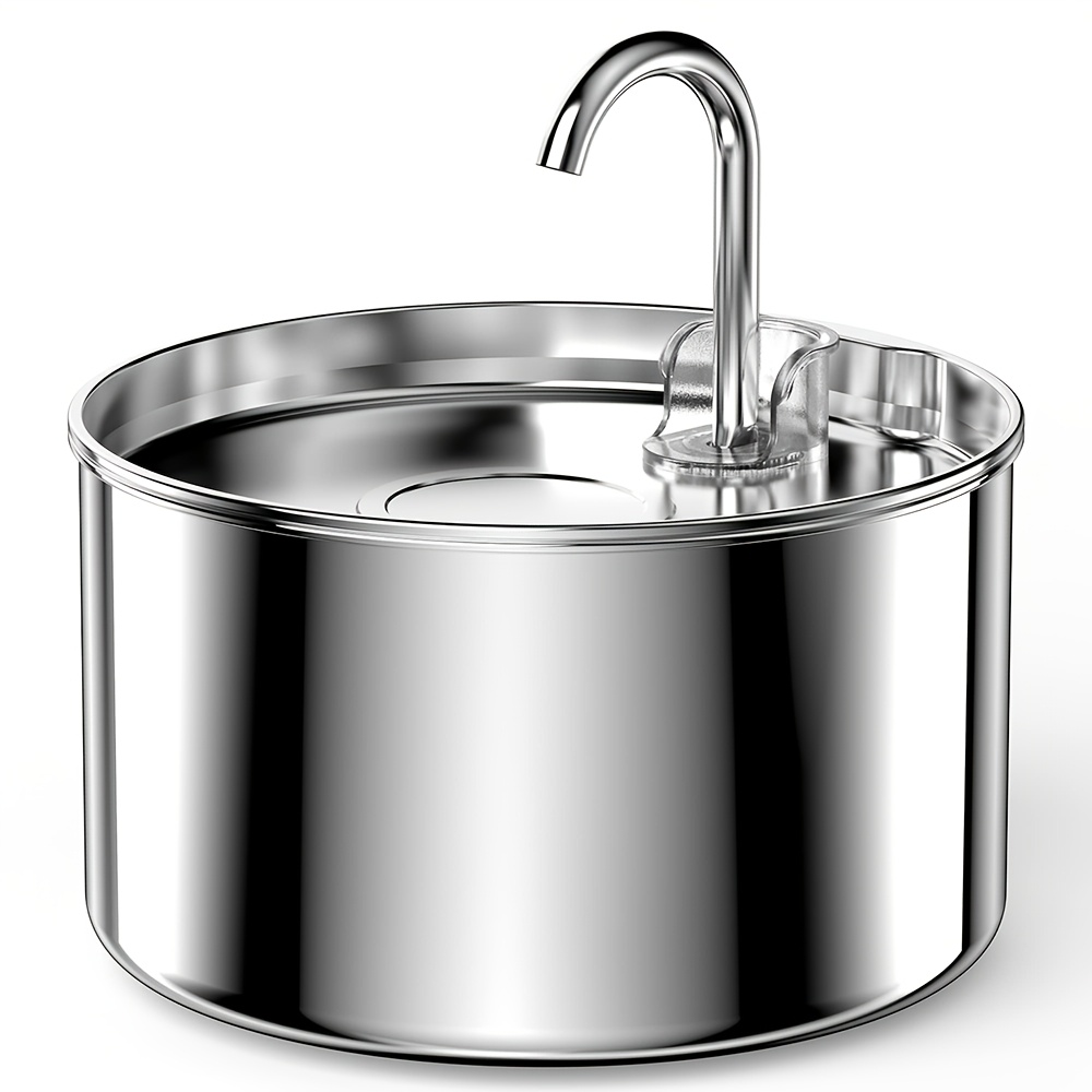Image of Cat Water Fountain: Stainless Steel Pet Water Fountain Indoor Metal Cat/dog Drinking Bowl Faucet Bottle Water Feeder 24/7 Operation Water Dispenser Pump With Filter