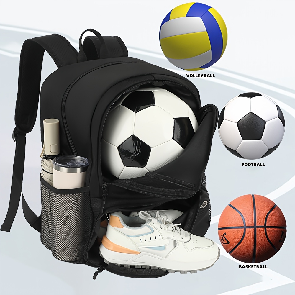 mochila deportiva elegante baloncesto negra compartimento Temu
