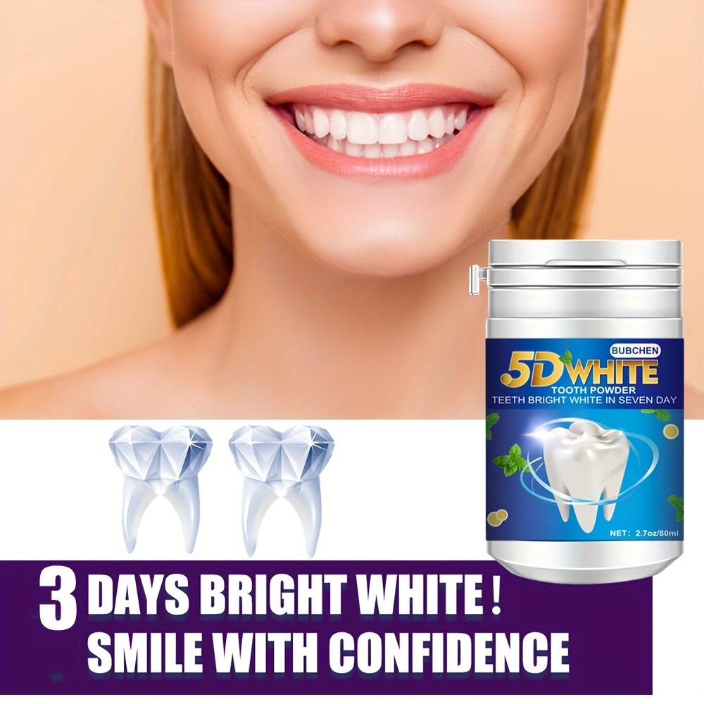 5d White Teeth Whitening Powder – Natural Pearl Mint Flavor – Deep ...